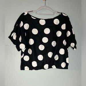 NWT Tabitha Brown for target linen blend polka dot blouse